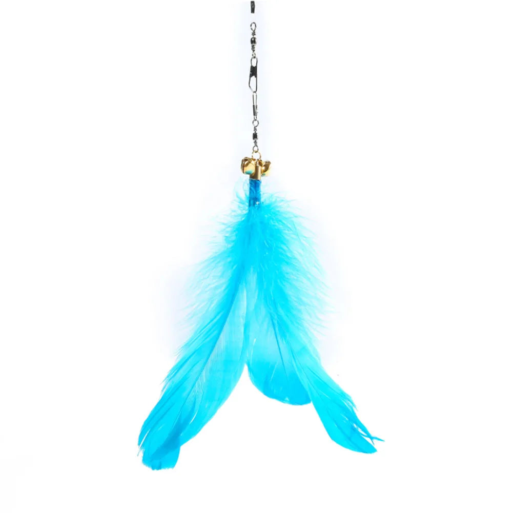Interactive Cat Feather Toy Feather Teaser Stick Wand Interactive Catcher Teaser for Cat Kitten Having Fun Exerciser Playing
